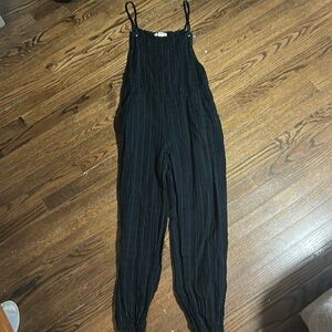 Billabong Black Striped Jumpsuit